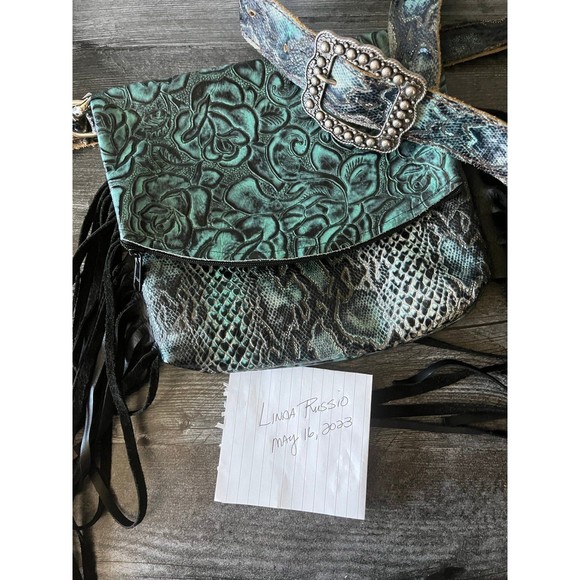 embossed leather handbags - Picture 3 of 9